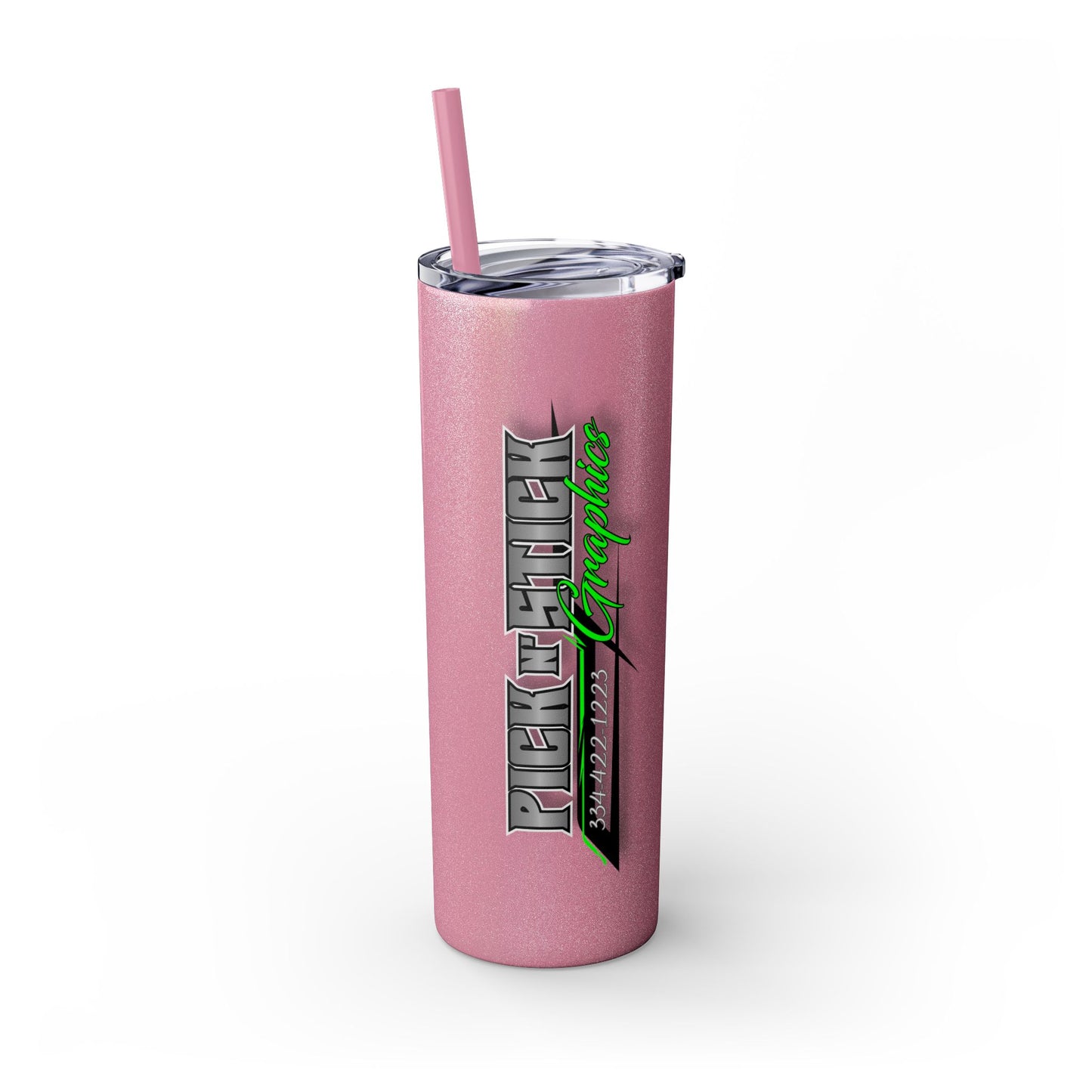 Personalized 20oz Skinny Tumbler with Straw - Perfect for On-the-Go Enjoyment