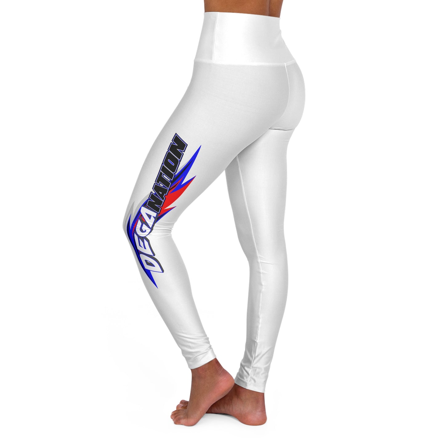 High Waisted Yoga Leggings with Vibrant Lightning Design