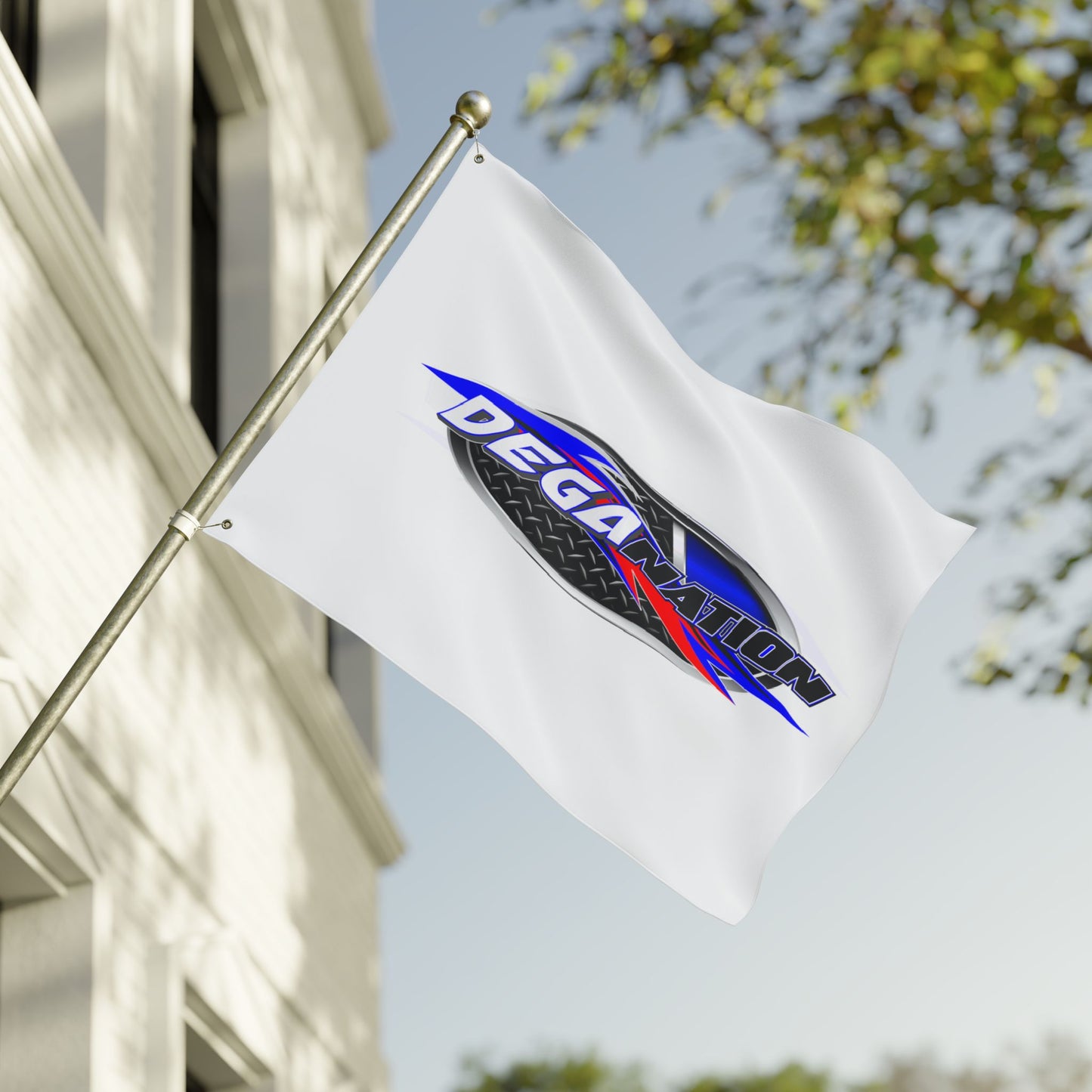 DegaNation Racing Flag — Double-Sided Motorsport Banner