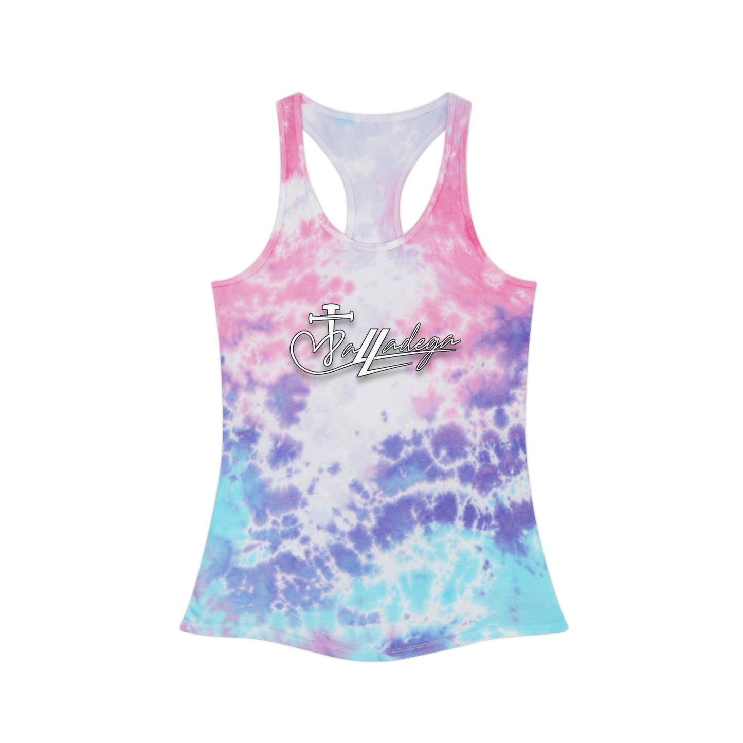 Aqua Tie Dye Racerback Tank Top, Summer Activewear, Beachwear, Festival Fashion, Casual Sports Top