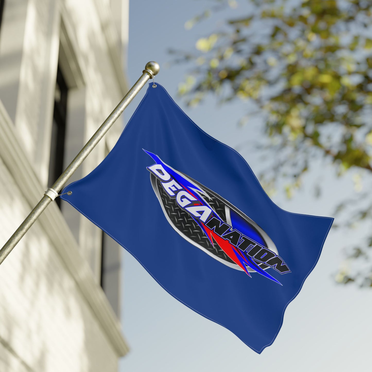DEGA Nation Racing Flag — Double-Sided Outdoor Banner