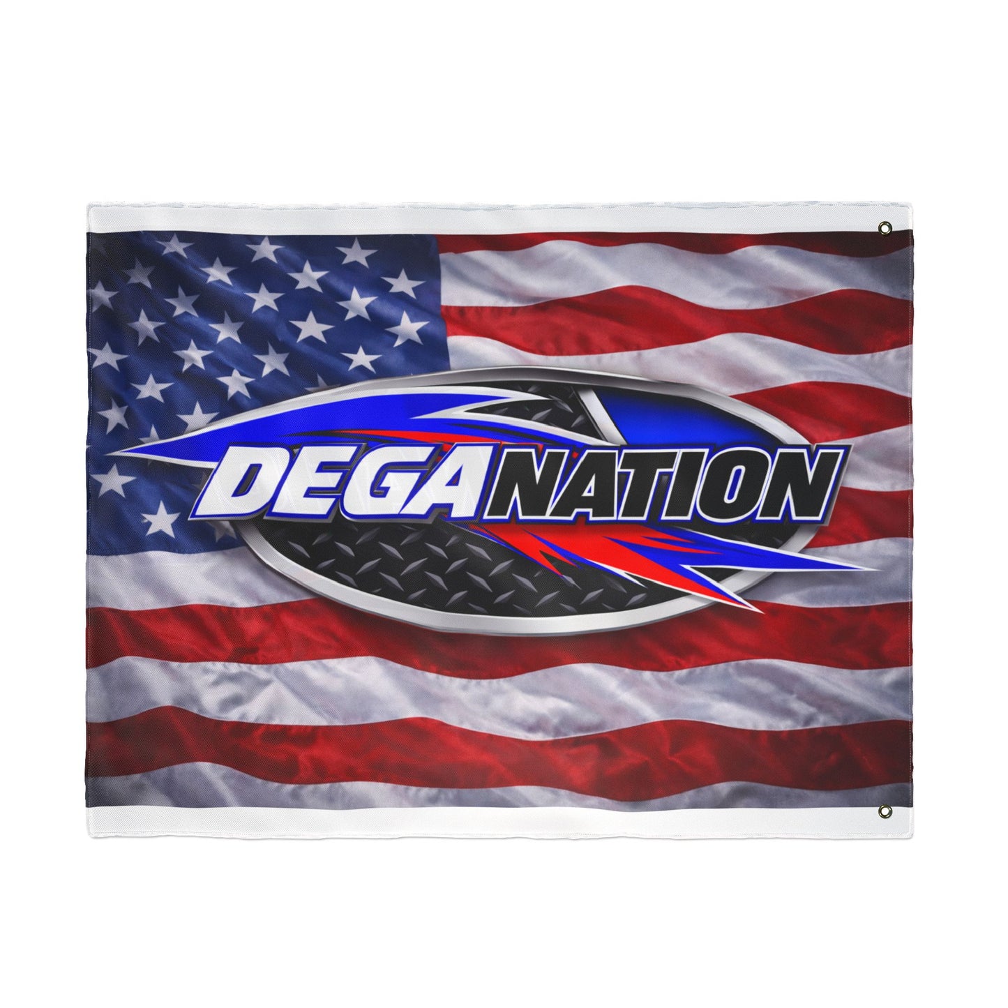 DEGA Nation American Flag — Double-Sided Racing Fan Flag