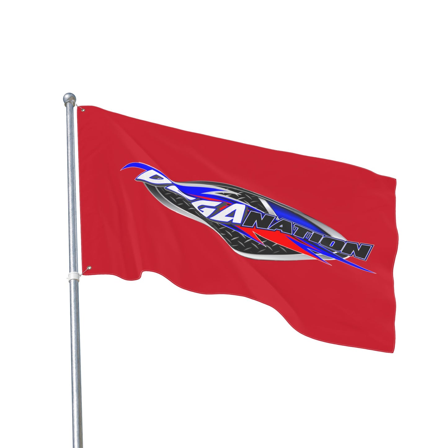 Deganation Racing Flag — Double-Sided Red Motorsport Banner