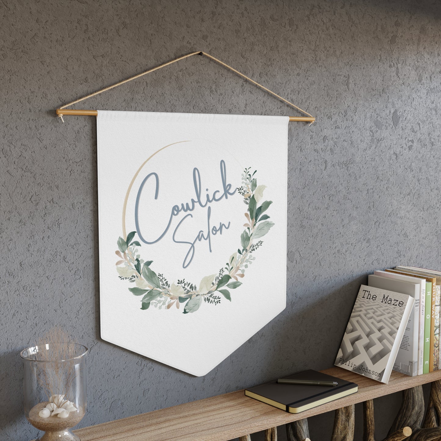 Floral Pennant Banner for Salon Decor | Boho Wall Art for Home | Personalized Business Sign | Ideal for Gift or Celebration | Elegant [...]