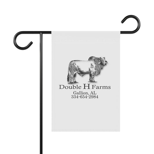 Farmhouse Garden Flag — Double H Farms Logo (Custom Address & Phone)