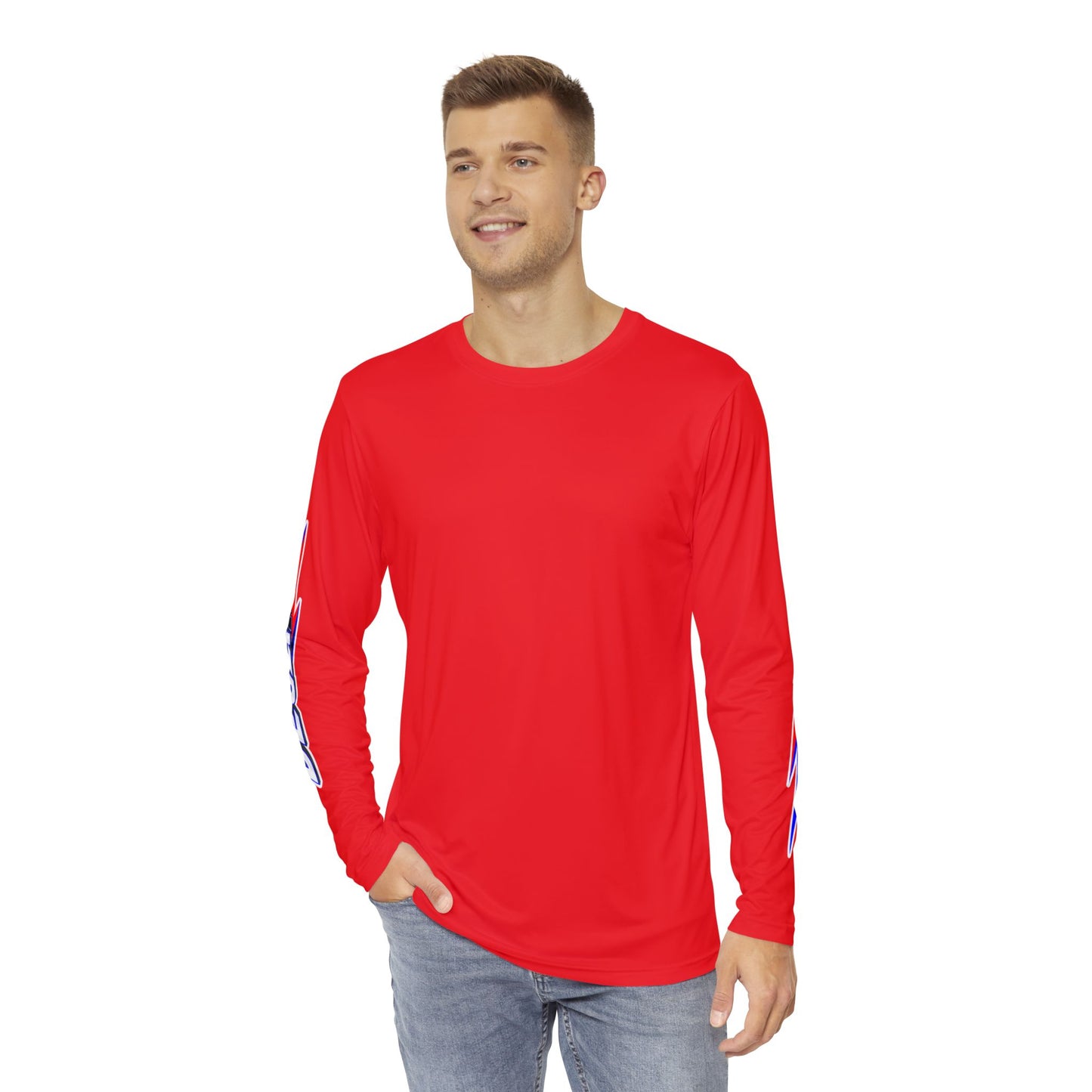 Men's Long Sleeve Performance Shirt - Stylish Sports Tee with Bold Graphics