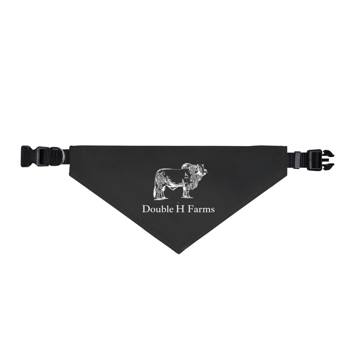 Clip-On Pet Bandana — Rustic 'Doubled H Farms' Farm Cow Design