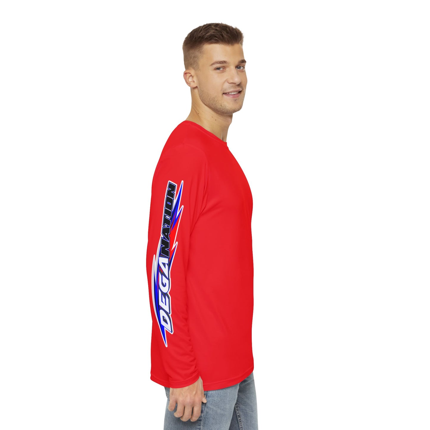 Men's Long Sleeve Performance Shirt - Stylish Sports Tee with Bold Graphics