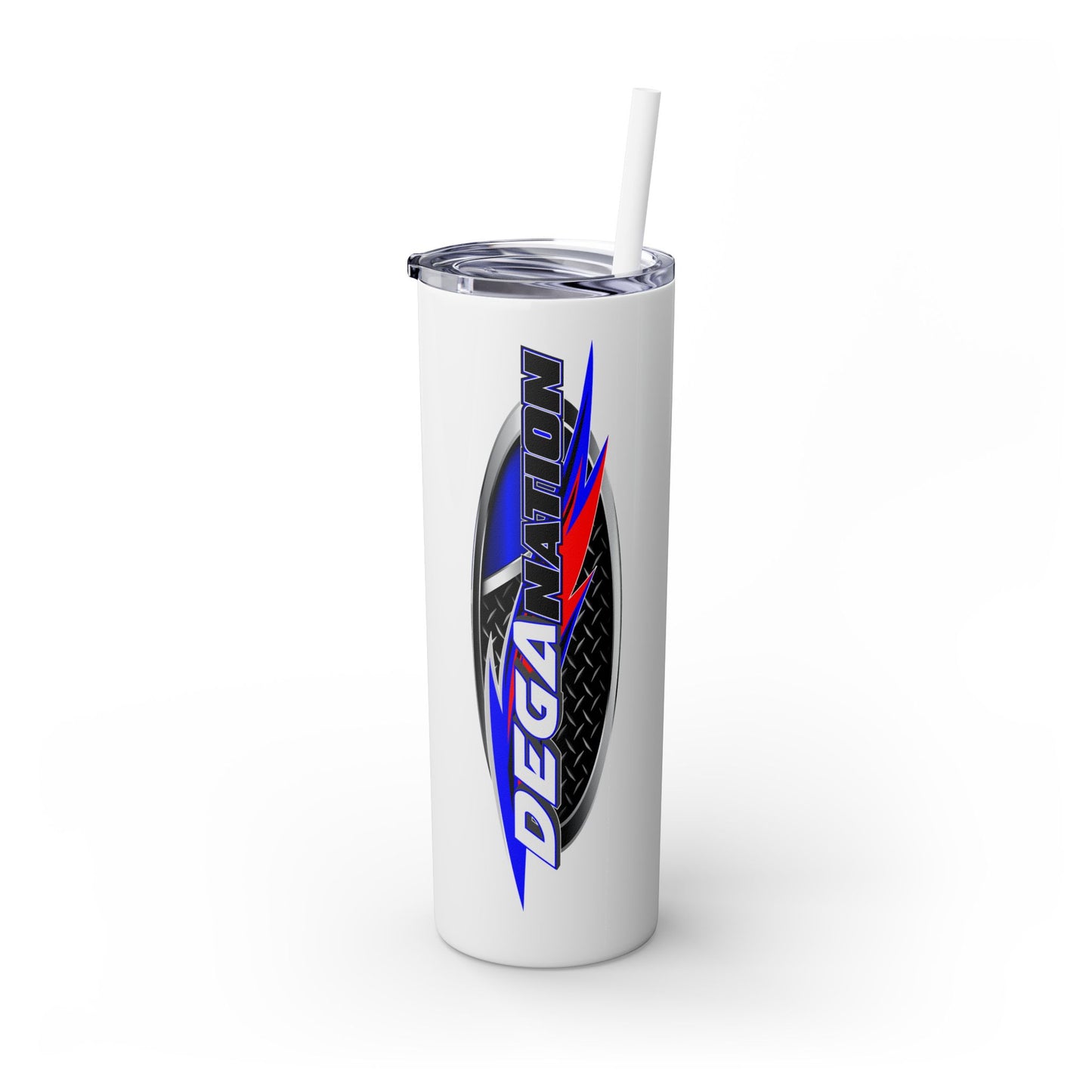 Degamination 20oz Skinny Tumbler with Straw - Perfect for Racing Enthusiasts