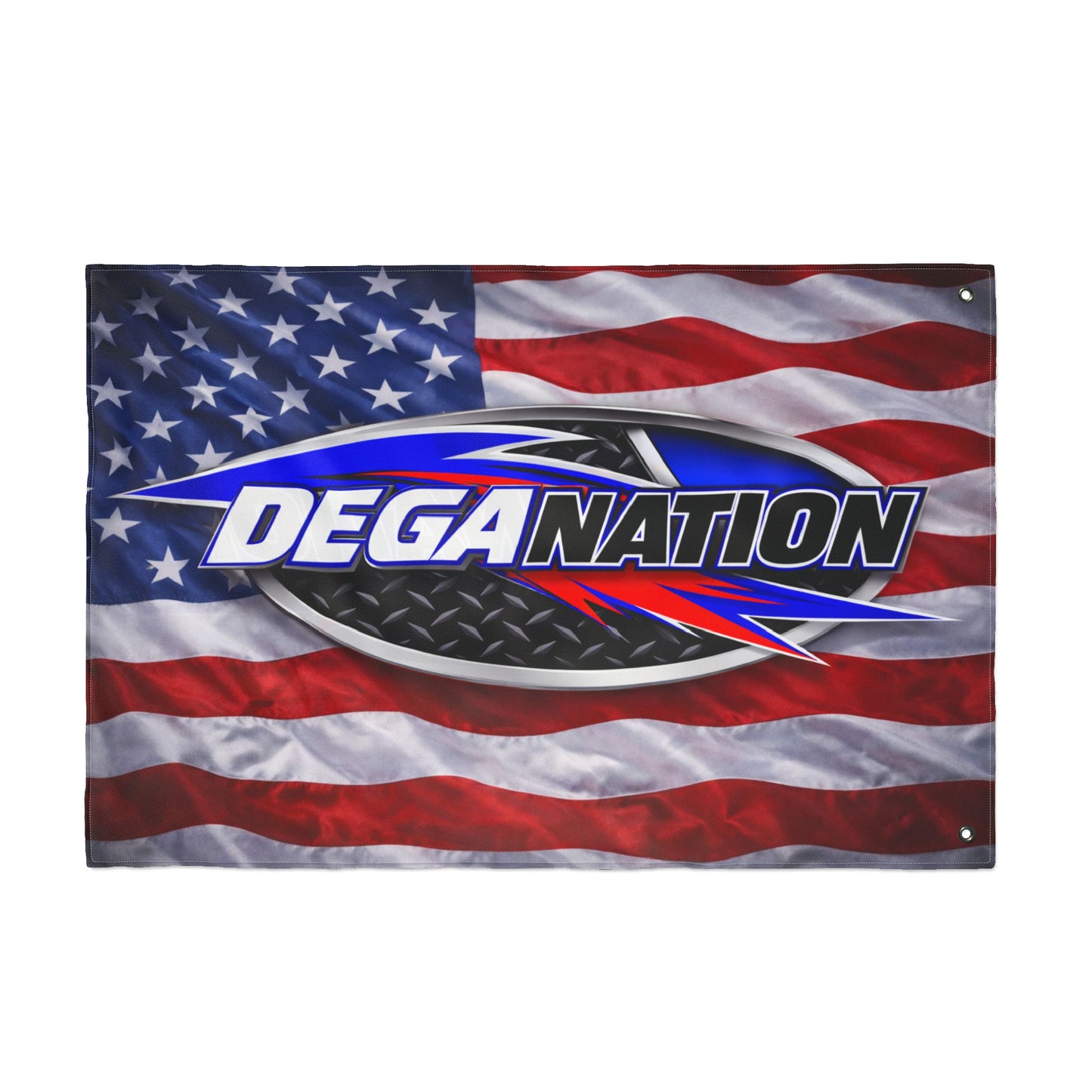 DEGA Nation American Flag — Double-Sided Racing Fan Flag