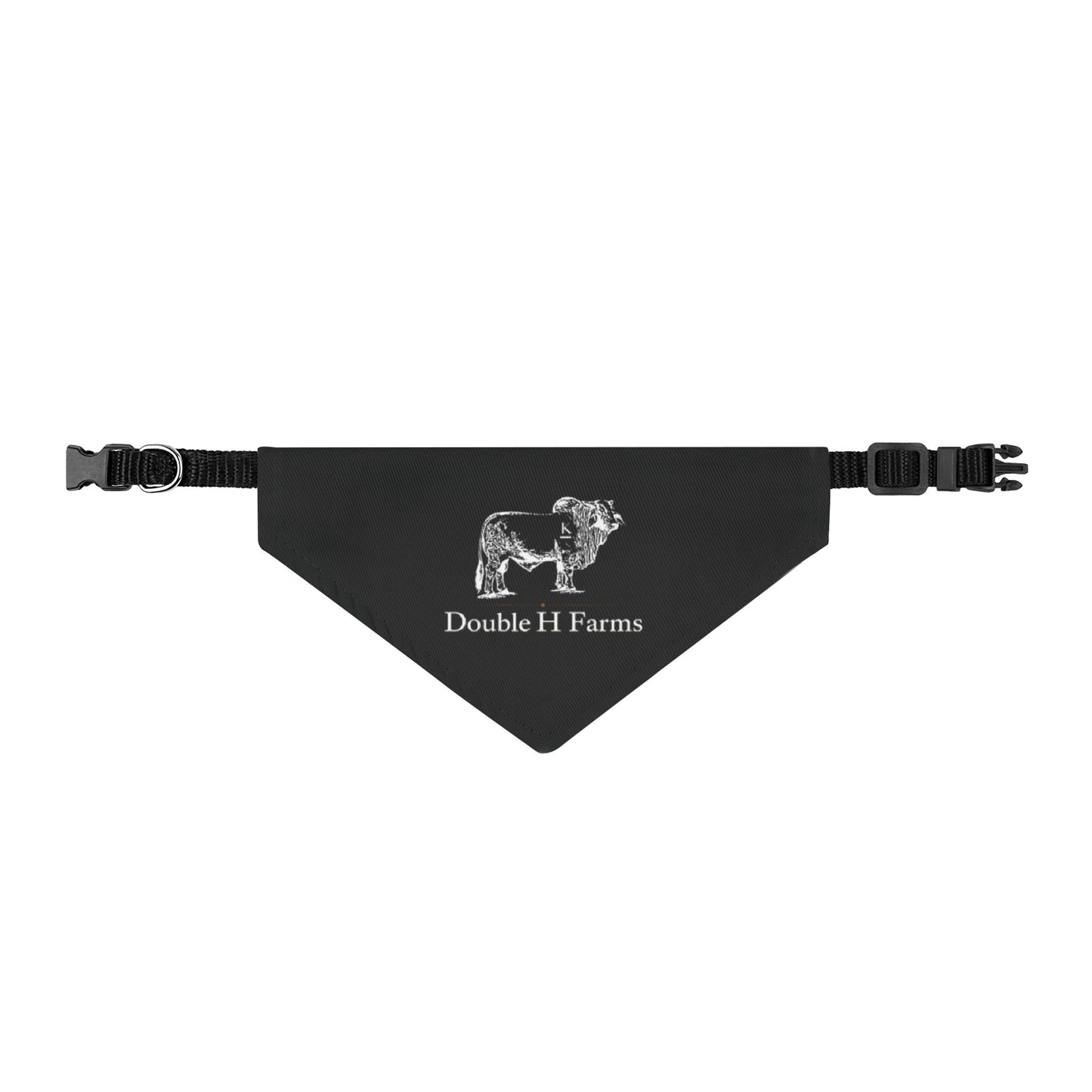 Clip-On Pet Bandana — Rustic 'Doubled H Farms' Farm Cow Design