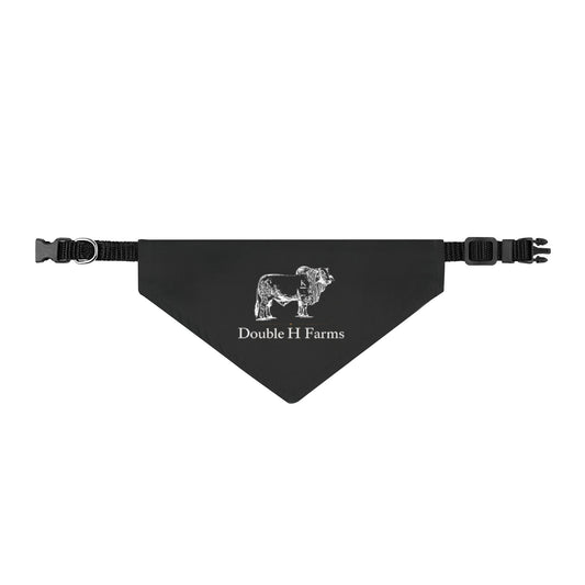 Clip-On Pet Bandana — Rustic 'Doubled H Farms' Farm Cow Design