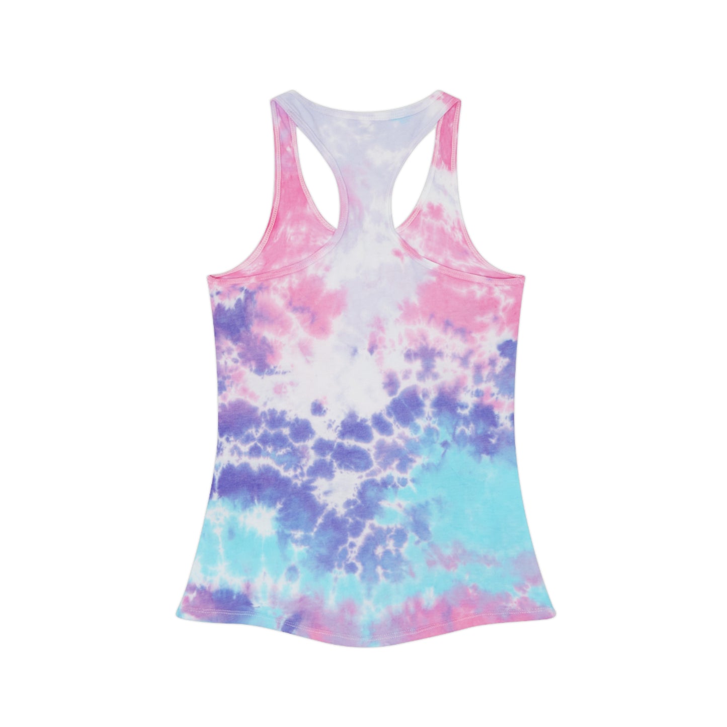 Aqua Tie Dye Racerback Tank Top, Summer Activewear, Beachwear, Festival Fashion, Casual Sports Top