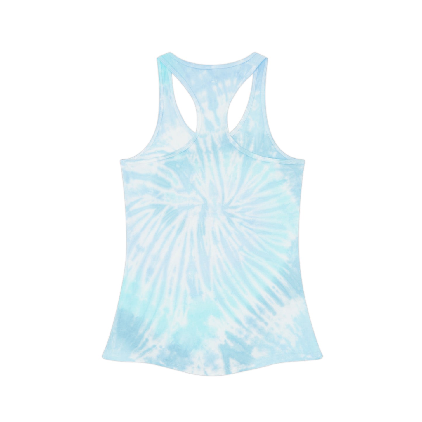Aqua Tie Dye Racerback Tank Top, Summer Activewear, Beachwear, Festival Fashion, Casual Sports Top