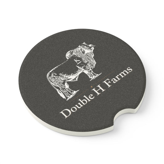 Soapstone Car Coaster — Personalized Farmhouse Cow Logo Car Cup Holder Coaster