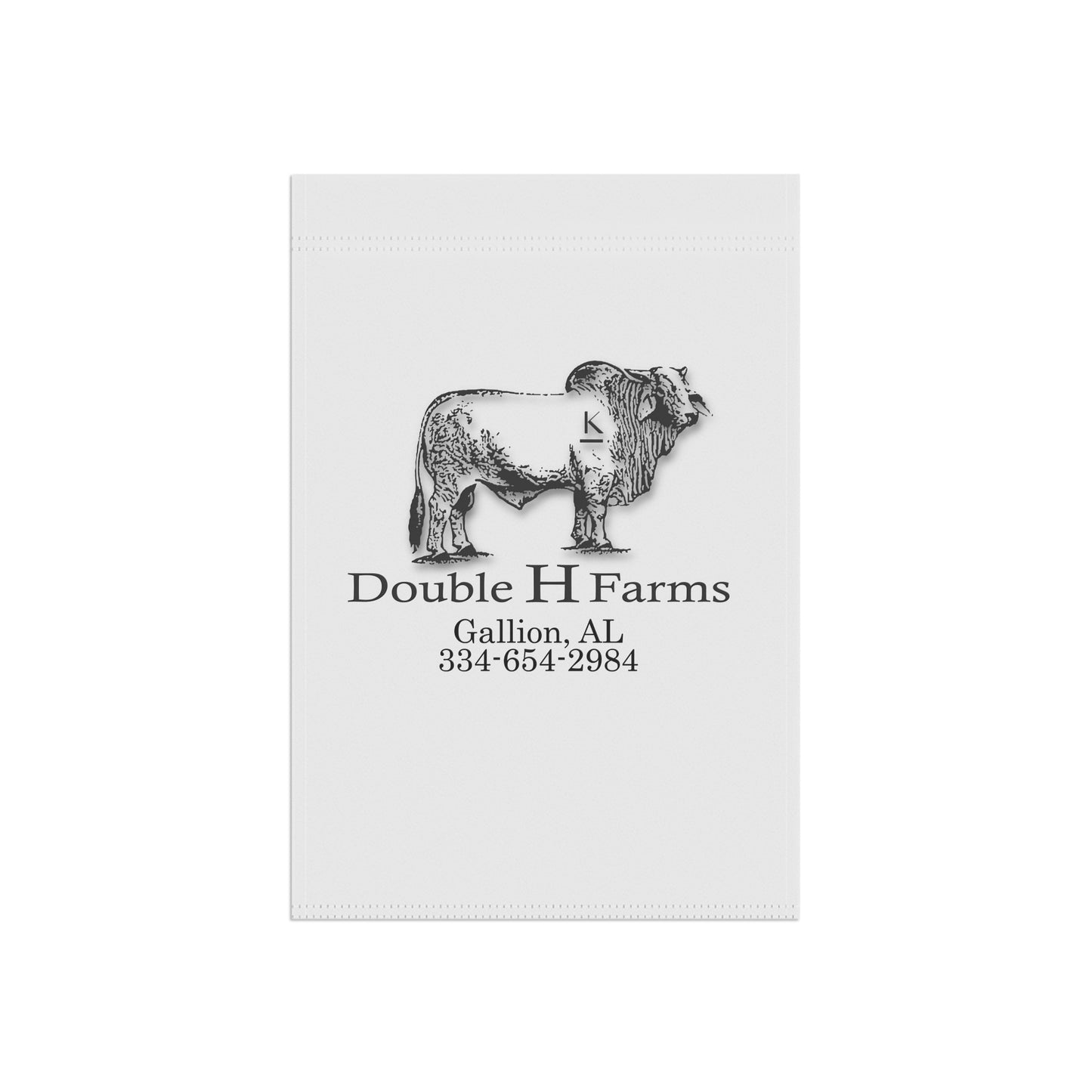 Farmhouse Garden Flag — Double H Farms Logo (Custom Address & Phone)
