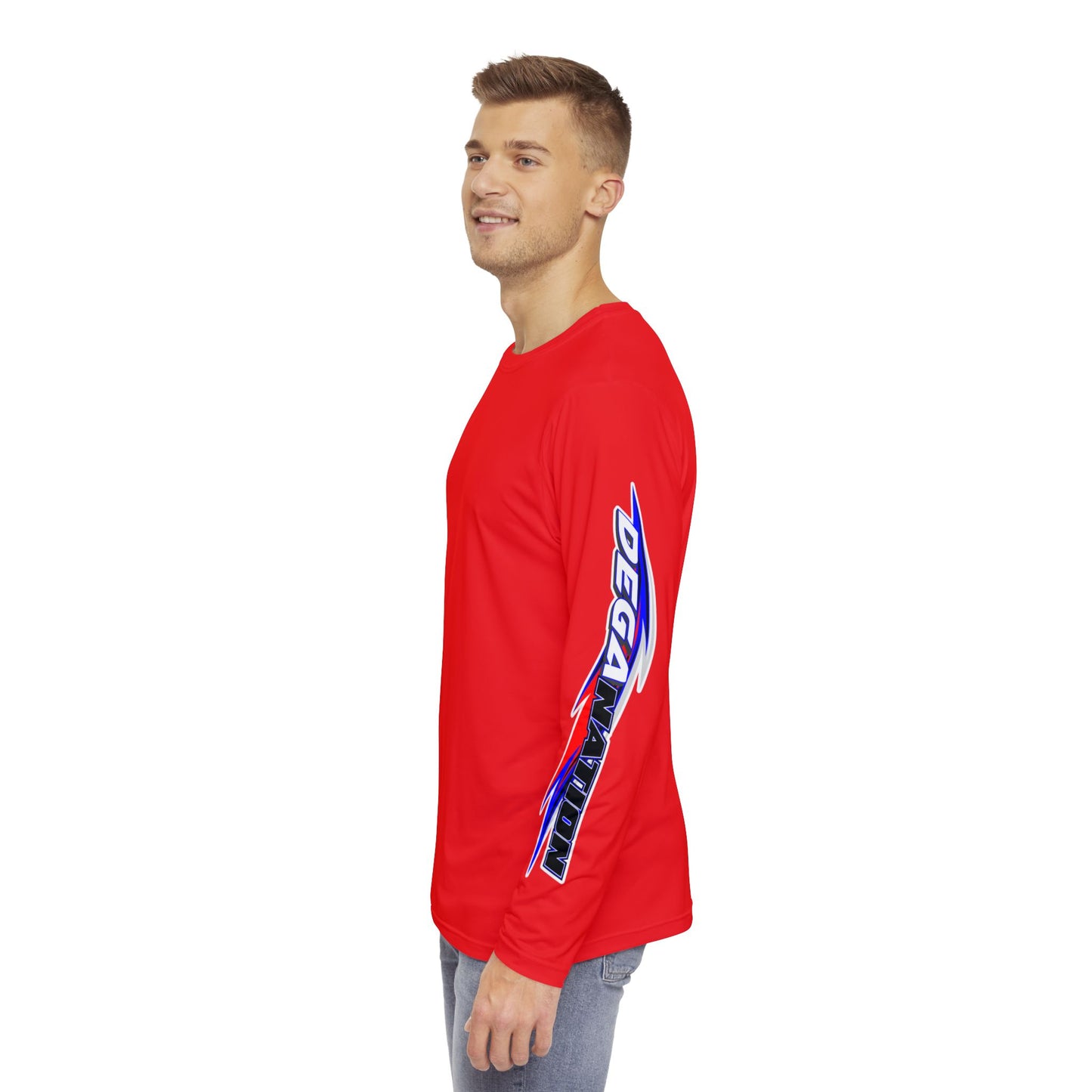Men's Long Sleeve Performance Shirt - Stylish Sports Tee with Bold Graphics