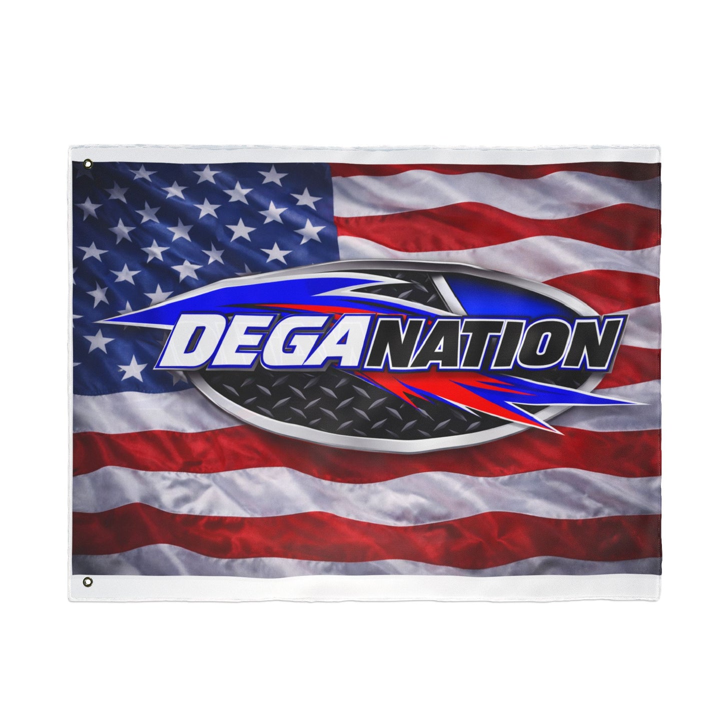 DEGA Nation American Flag — Double-Sided Racing Fan Flag