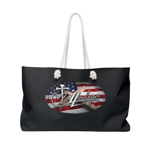 Patriotic Weekender Bag, Travel Tote, Beach Bag, Gym Bag, Weekend Getaway Bag, USA Flag Design
