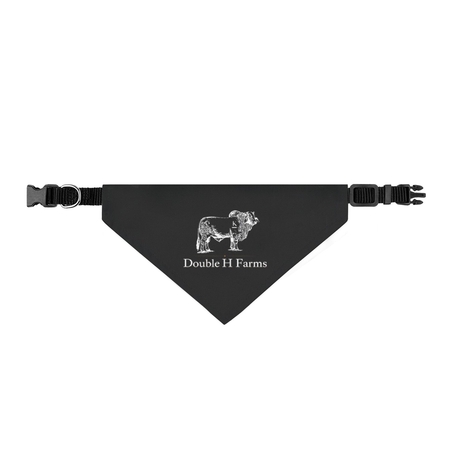 Clip-On Pet Bandana — Rustic 'Doubled H Farms' Farm Cow Design