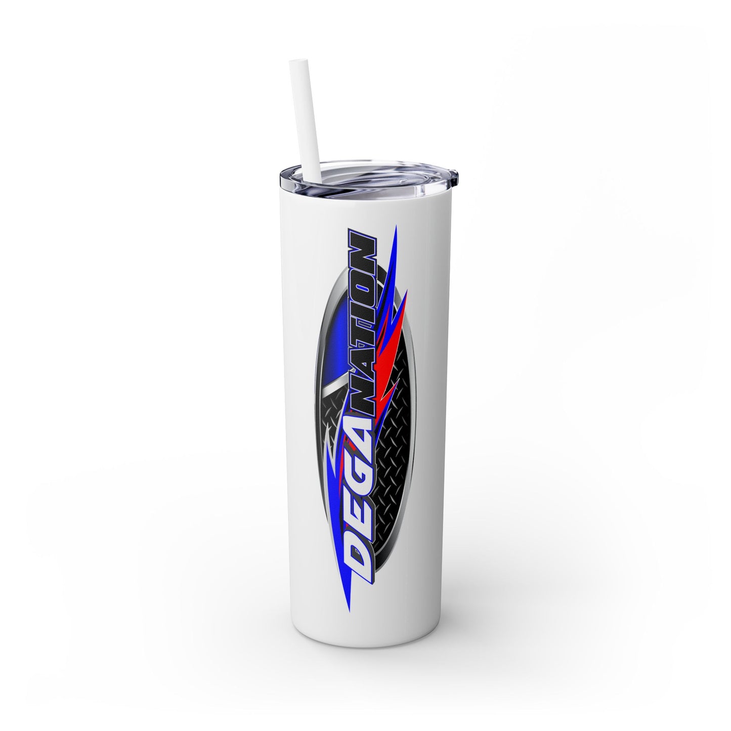 Degamination 20oz Skinny Tumbler with Straw - Perfect for Racing Enthusiasts