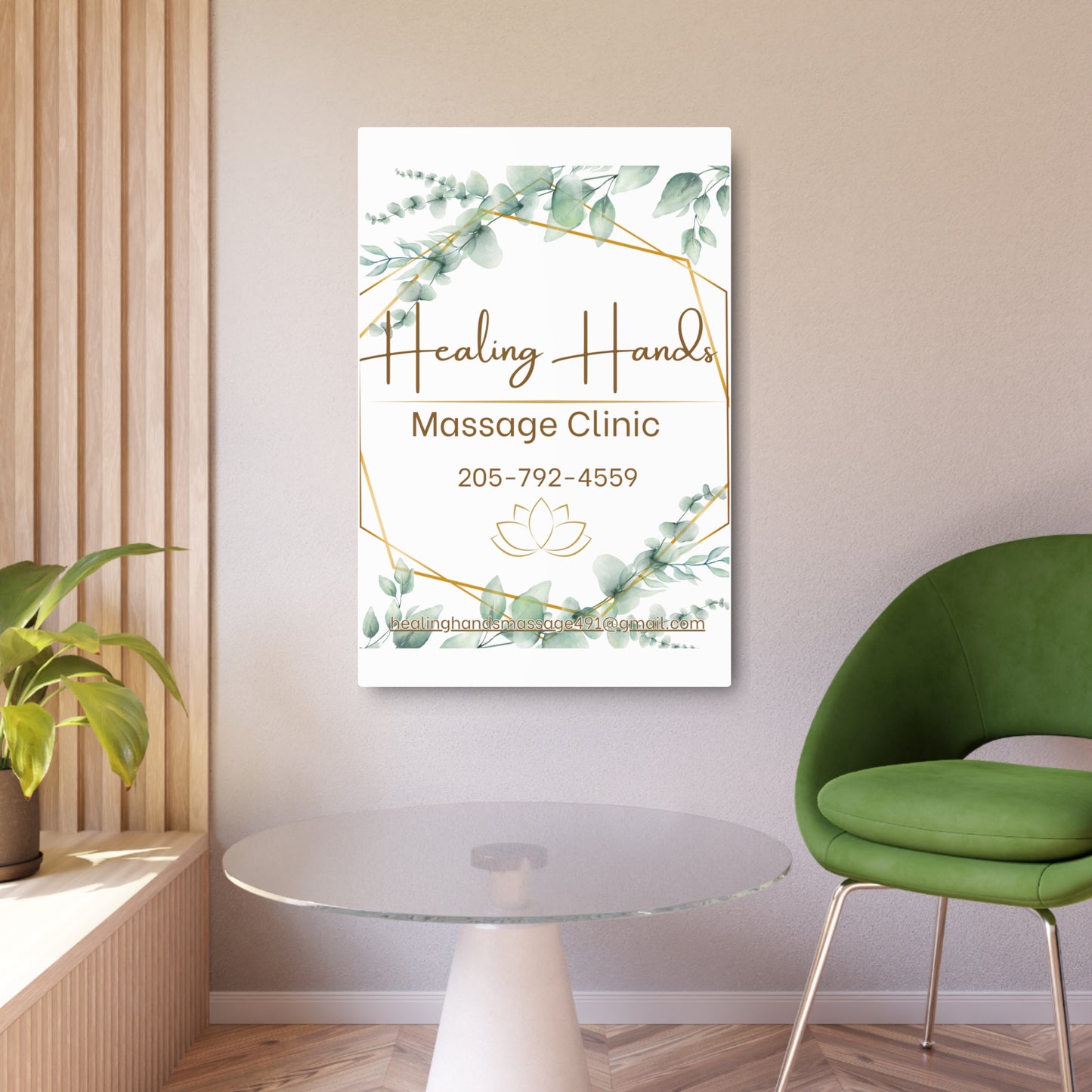 Healing Hands Metal Art Sign