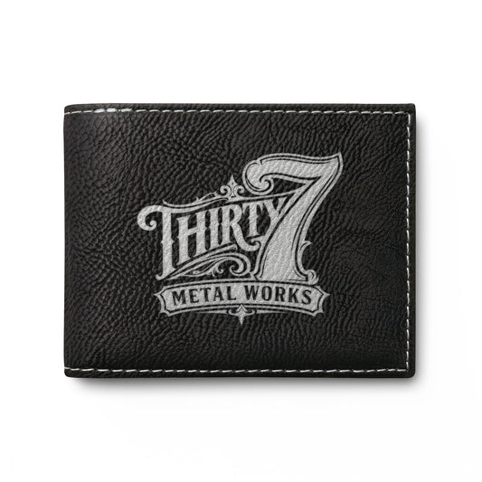 Grey Bi-Fold Wallet — Embossed 'Thirty7' Vintage Logo