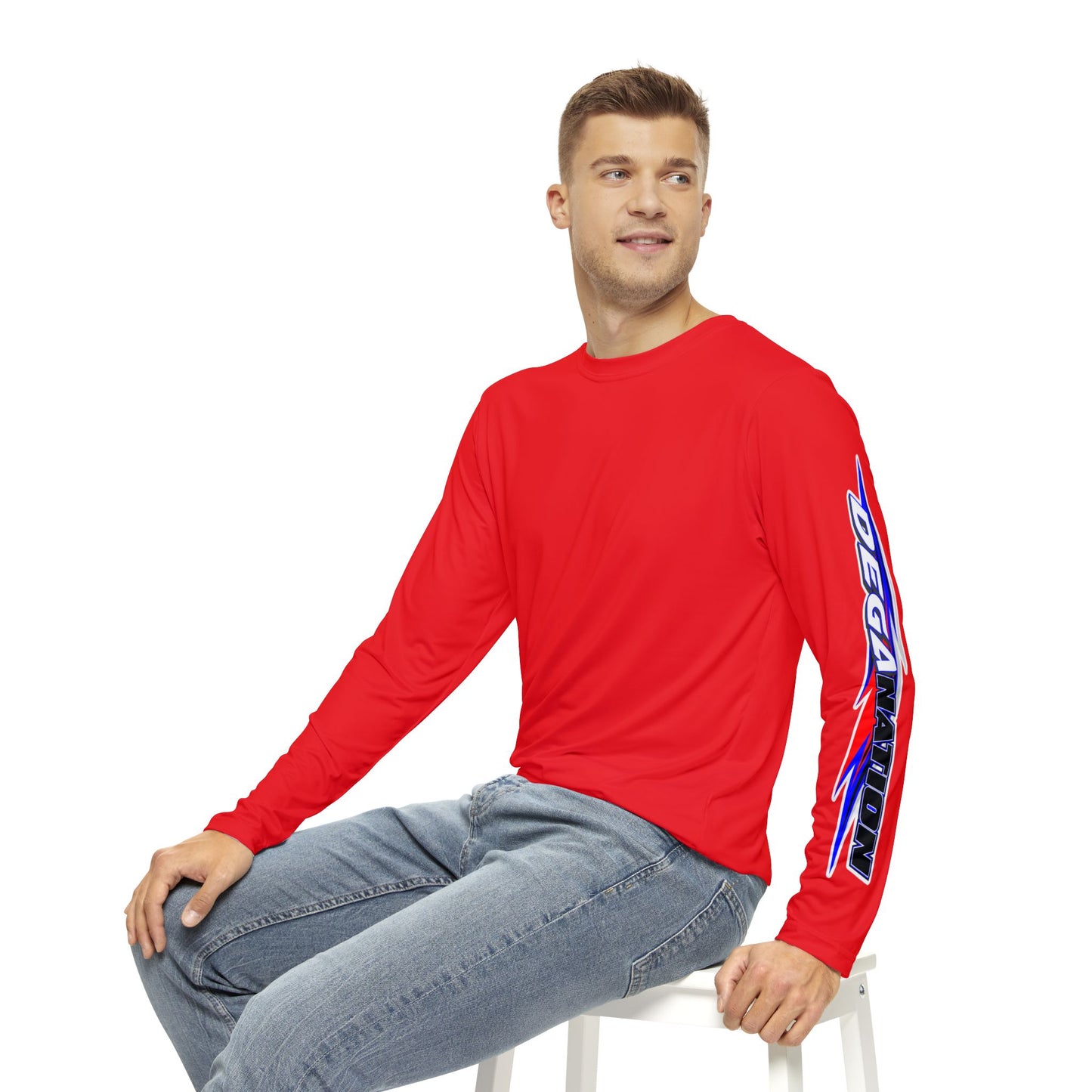 Men's Long Sleeve Performance Shirt - Stylish Sports Tee with Bold Graphics