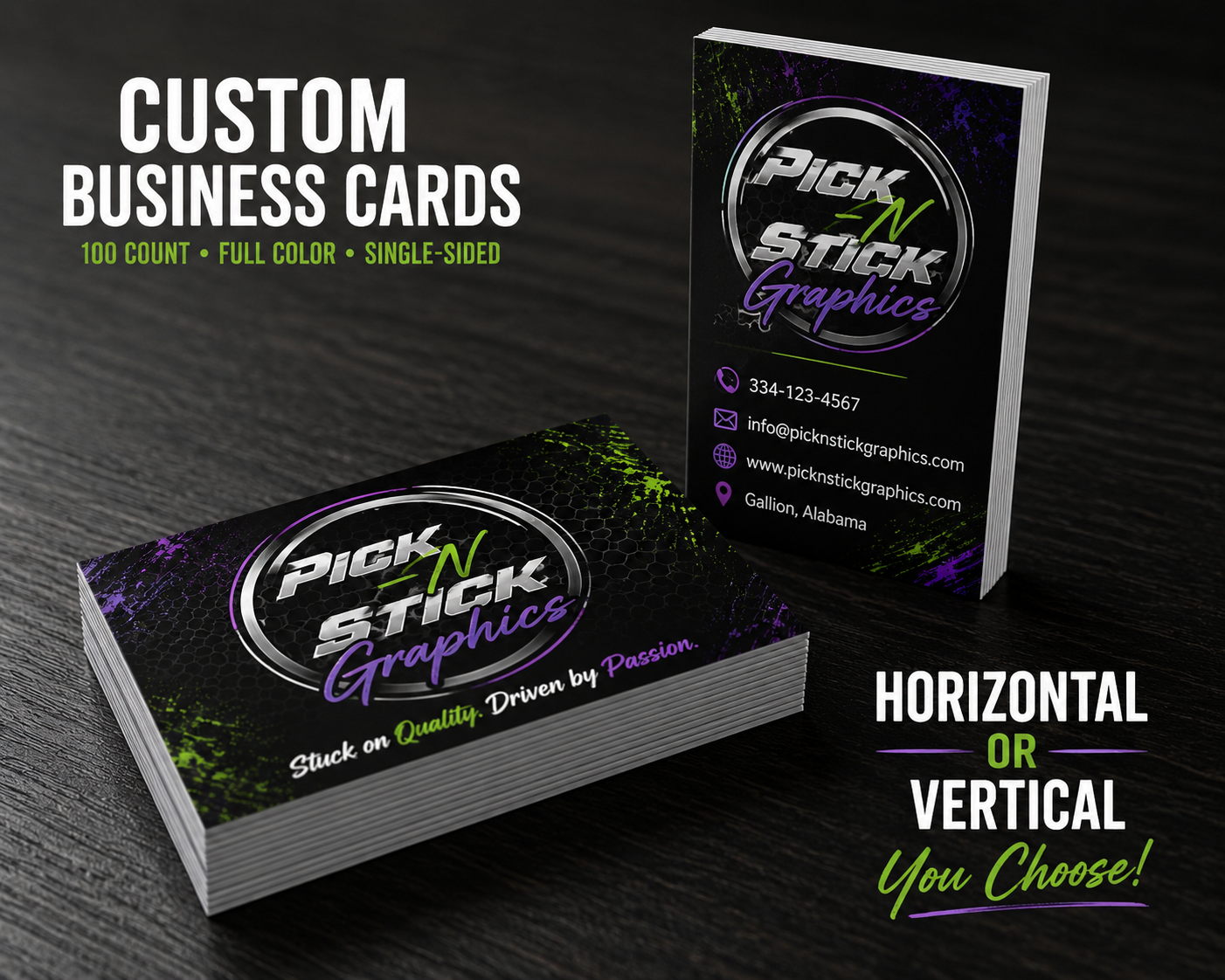 Custom Business Cards – 100 Count (Single Sided)