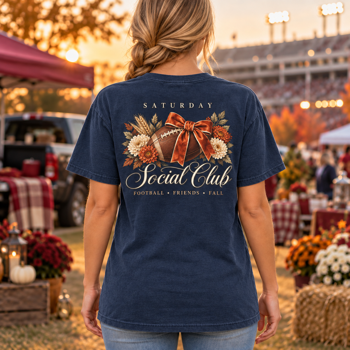 Saturday Social Club Football Tee – Midnight