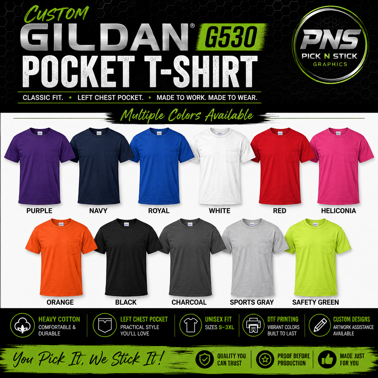 Custom Gildan Heavy Cotton™ Pocket T-Shirt – G530