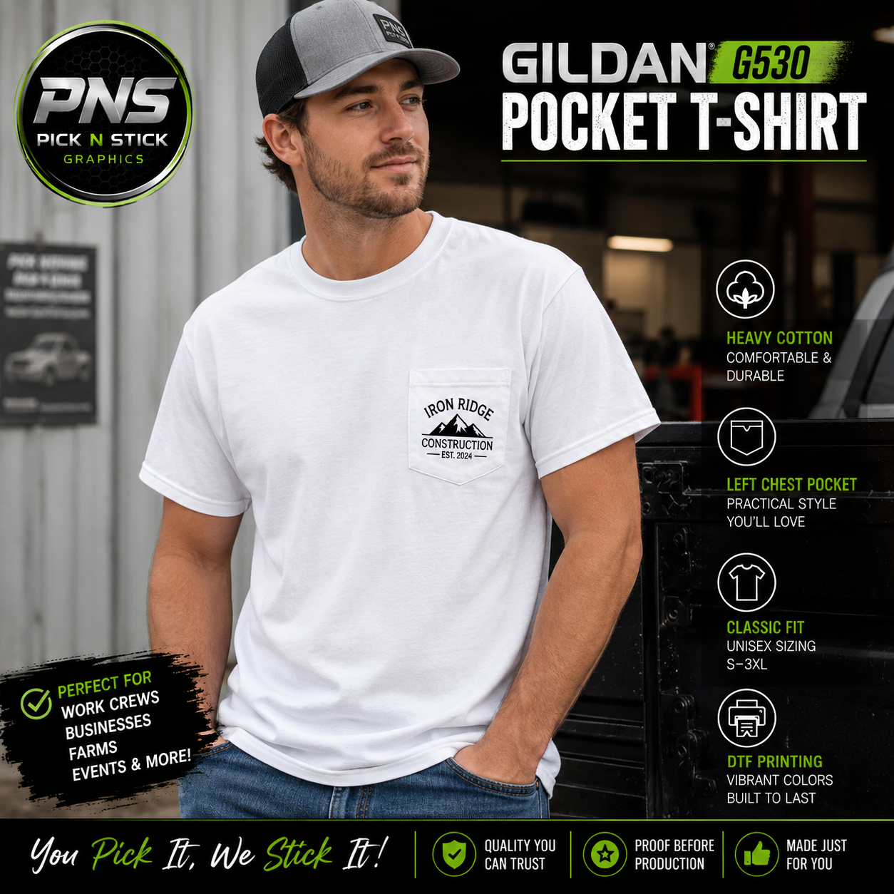 Custom Gildan Heavy Cotton™ Pocket T-Shirt – G530