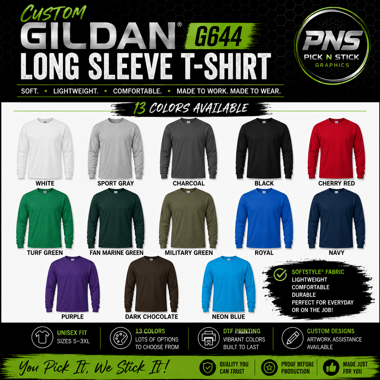 Custom Gildan Softstyle® Long Sleeve T-Shirt – G644